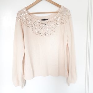 Sequin sweater with angora